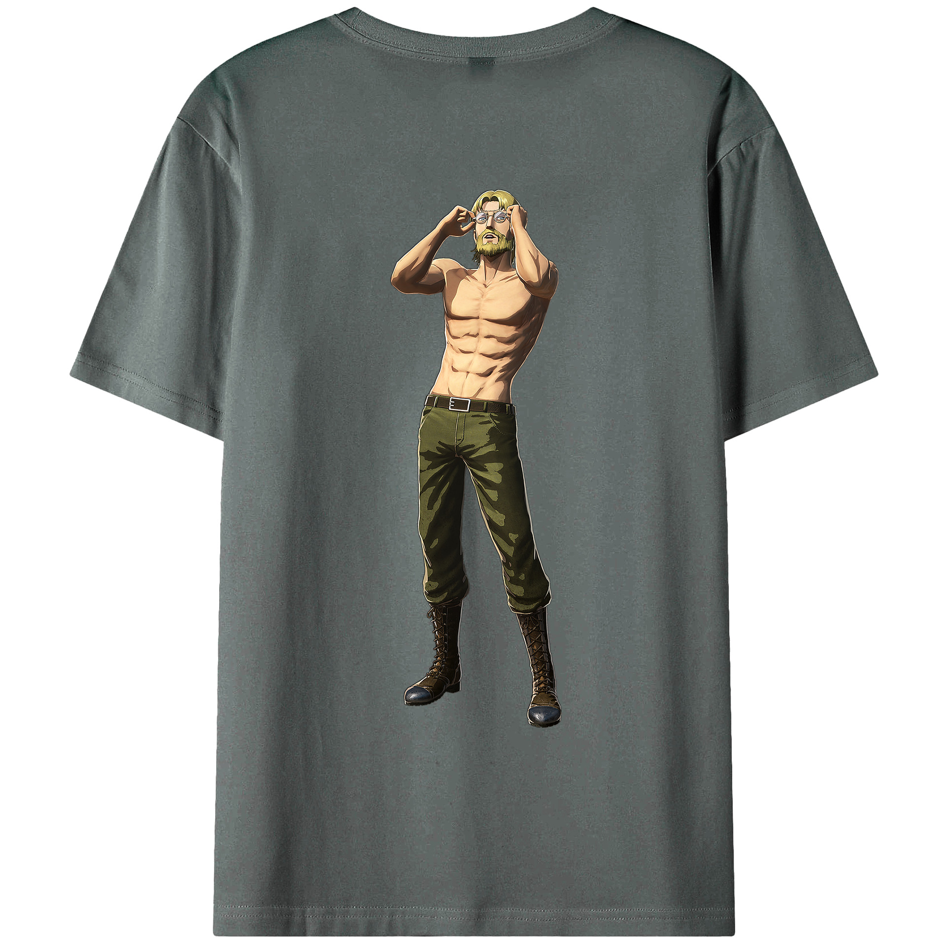 （画像用） 進撃の巨人 Attack on Titan 綿100％ メンズ半袖Tシャツ（バックプリント） 通気性